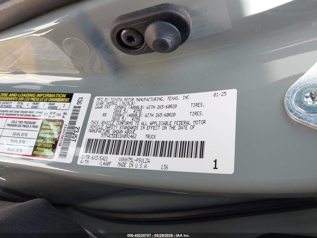 5TFWC5DB1SX091462 2025 TOYOTA TUNDRA HYBRID photo no. 9