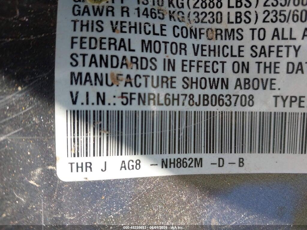 5FNRL6H78JB063708 2018 HONDA ODYSSEY photo no. 9