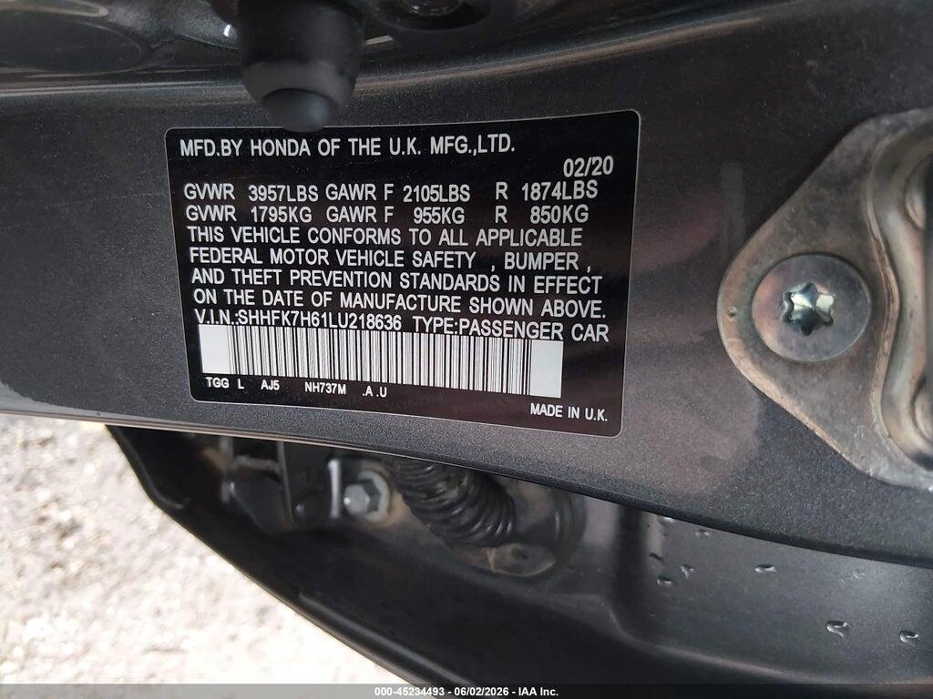 SHHFK7H61LU218636 2020 HONDA CIVIC photo no. 9