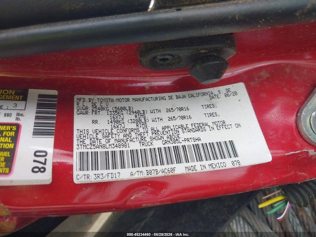 3TMCZ5AN8LM348981 2020 TOYOTA TACOMA photo no. 9