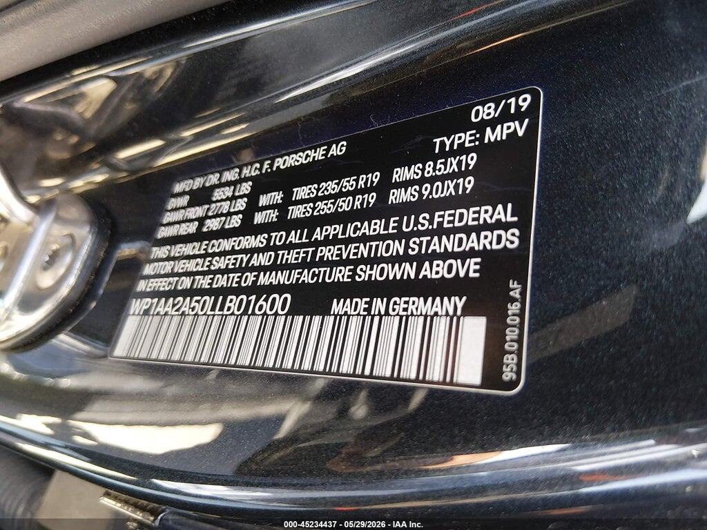 WP1AA2A50LLB01600 2020 PORSCHE MACAN photo no. 9