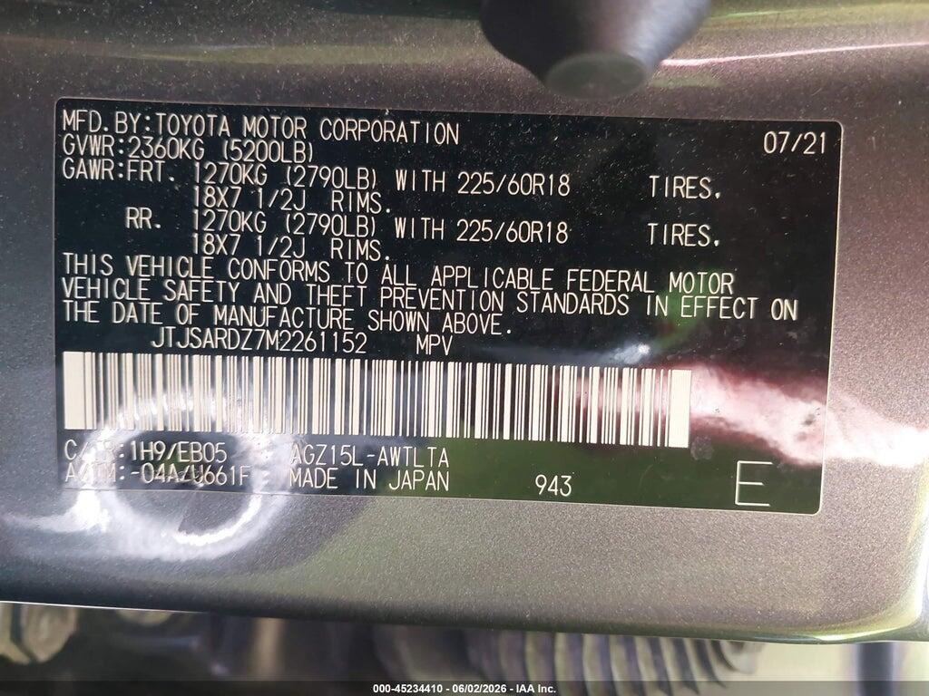 JTJSARDZ7M2261152 2021 LEXUS NX photo no. 9