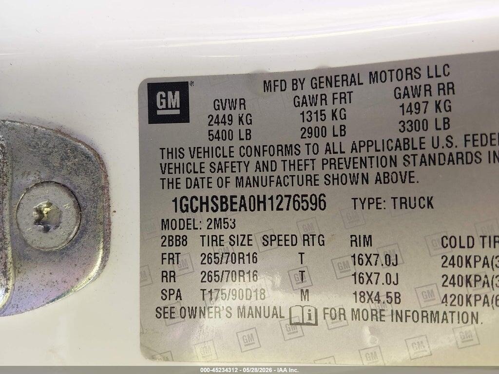 1GCHSBEA0H1276596 2017 CHEVROLET COLORADO photo no. 9