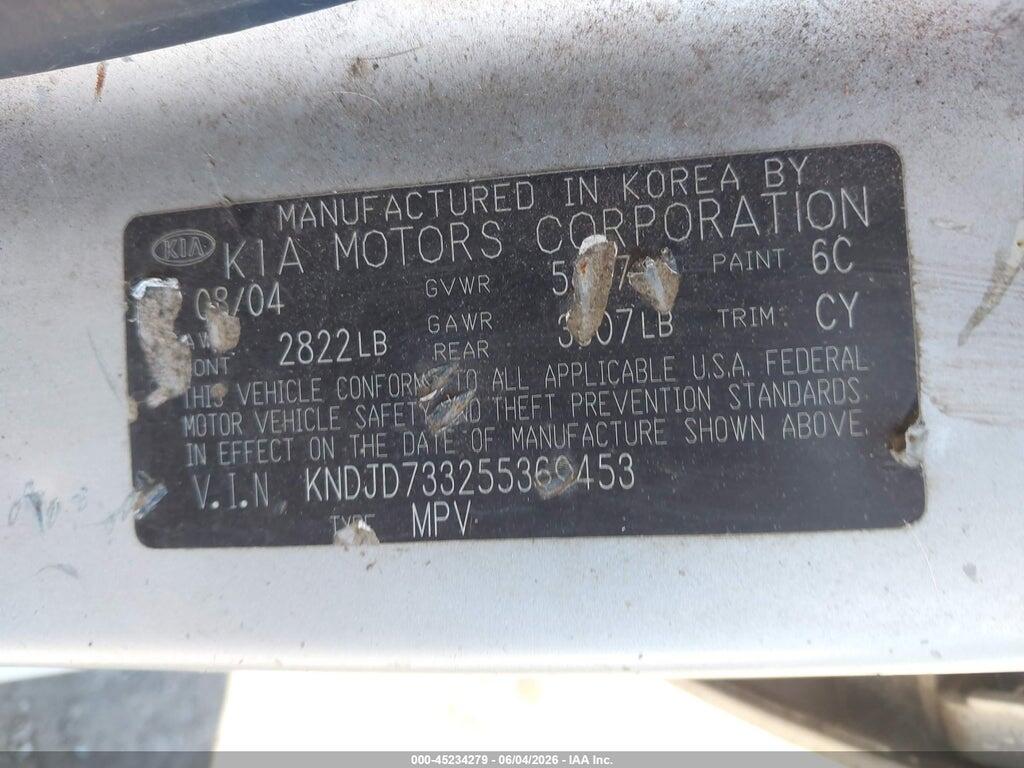 KNDJD733255360453 2005 KIA SORENTO photo no. 9
