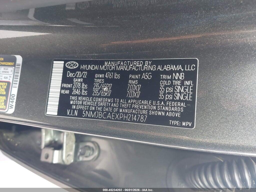 5NMJBCAEXPH214787 2023 HYUNDAI TUCSON photo no. 9