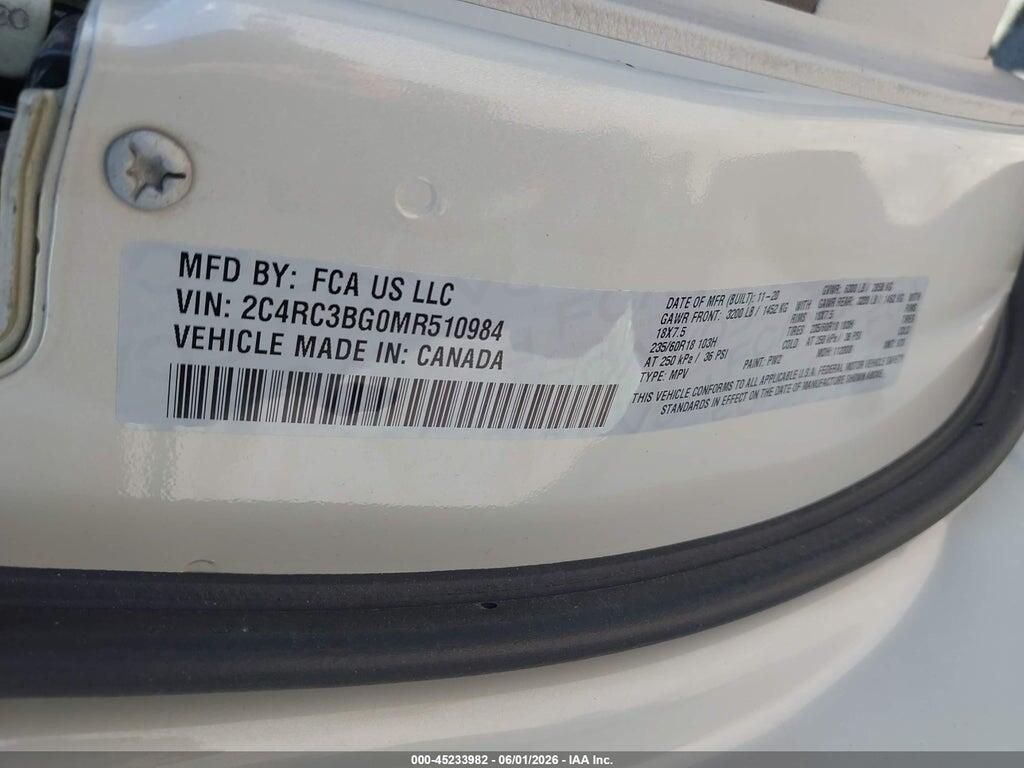 2C4RC3BG0MR510984 2021 CHRYSLER PACIFICA photo no. 9