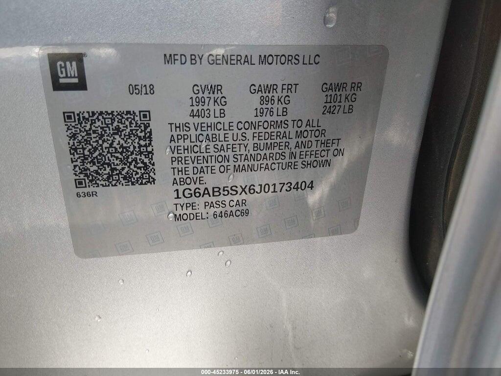 1G6AB5SX6J0173404 2018 CADILLAC ATS photo no. 9