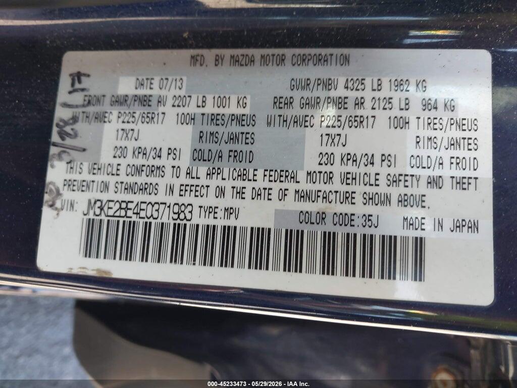 JM3KE2BE4E0371983 2014 MAZDA CX-5 photo no. 9