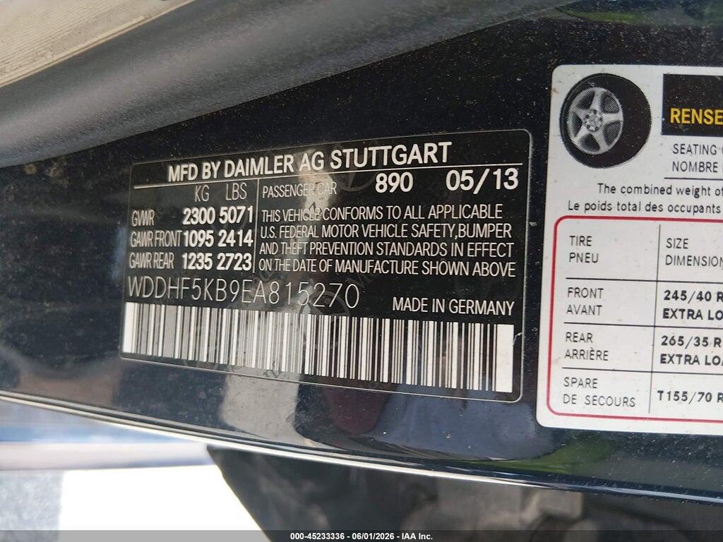WDDHF5KB9EA815270 2014 MERCEDES-BENZ E 350 photo no. 9