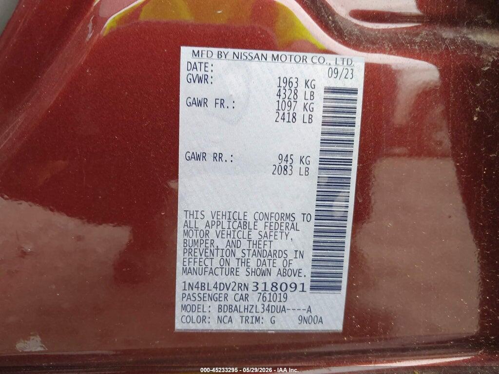 1N4BL4DV2RN318091 2024 NISSAN ALTIMA photo no. 9
