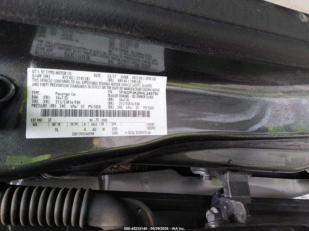 1FADP3K25HL249780 2017 FORD FOCUS photo no. 9