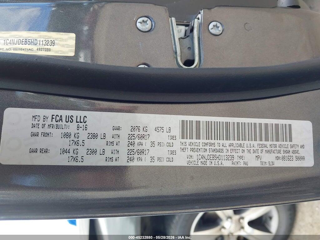 1C4NJDEB5HD113239 2017 JEEP COMPASS photo no. 9