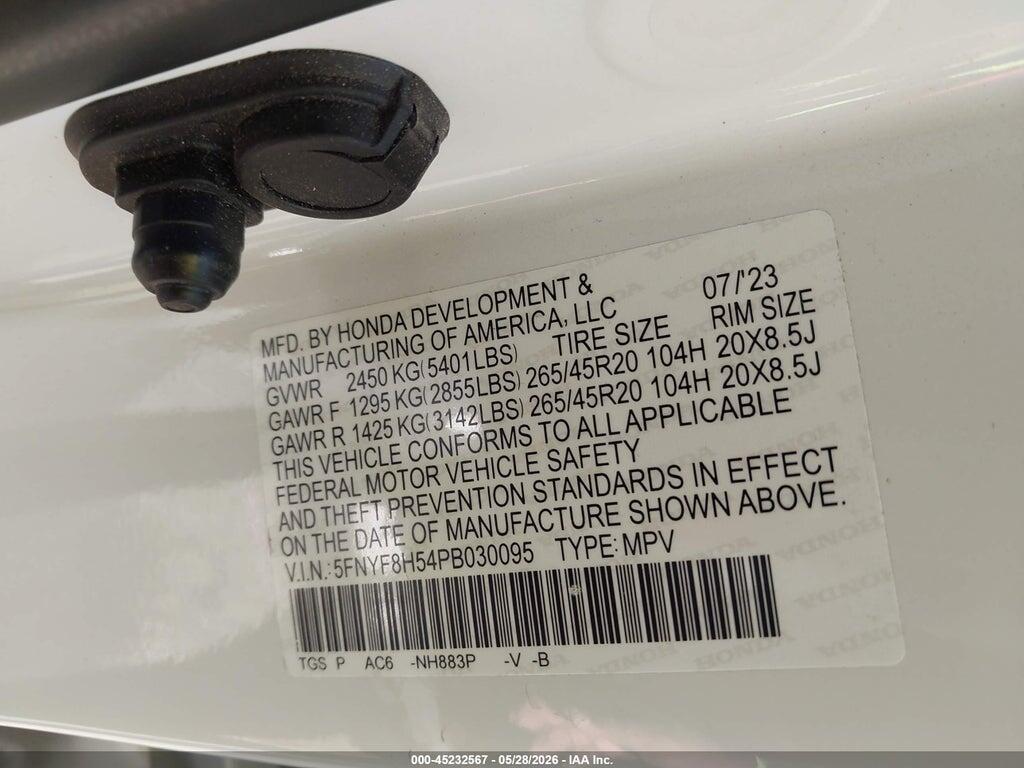 5FNYF8H54PB030095 2023 HONDA PASSPORT photo no. 9