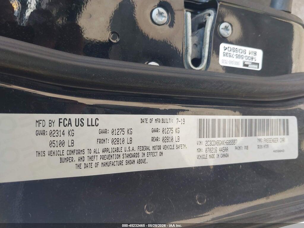 2C3CDXBGXKH685597 2019 DODGE CHARGER photo no. 9