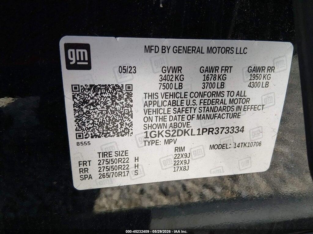 1GKS2DKL1PR373334 2023 GMC YUKON photo no. 9
