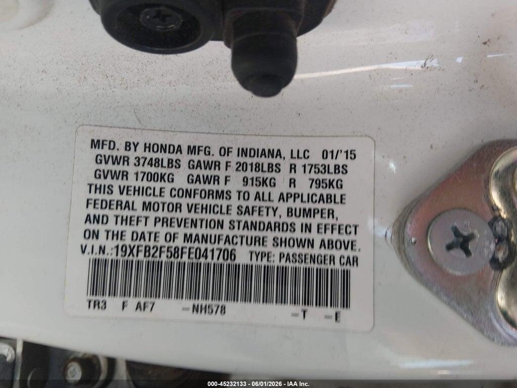 19XFB2F58FE041706 2015 HONDA CIVIC photo no. 9