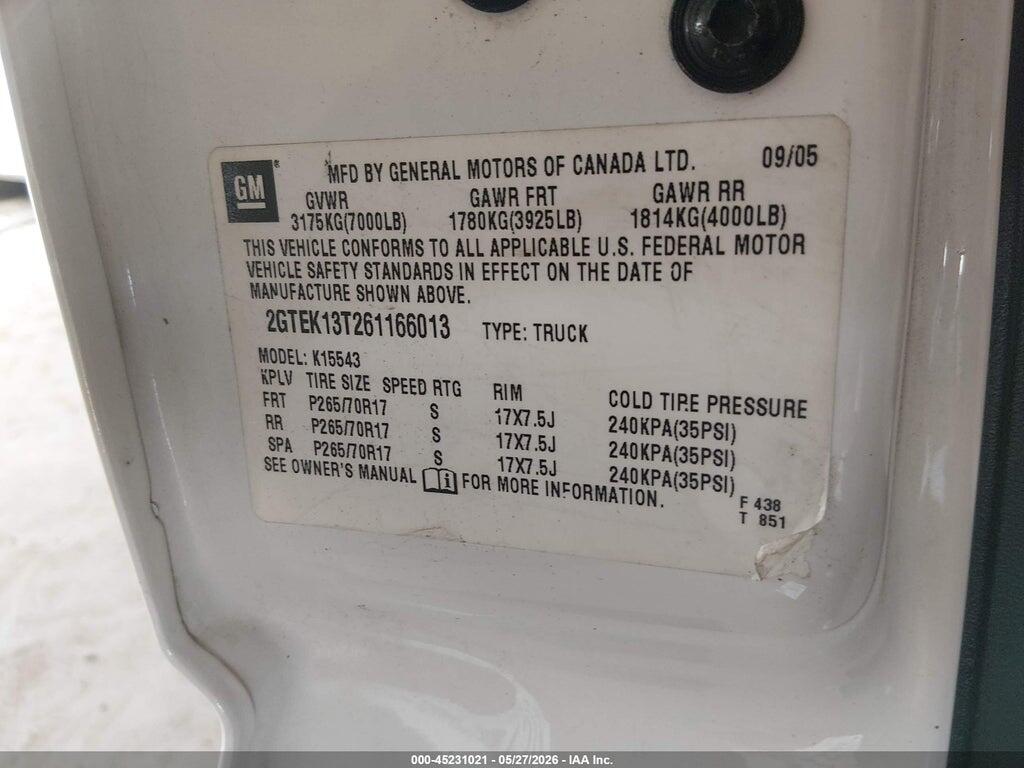 2GTEK13T261166013 2006 GMC SIERRA 1500 photo no. 9