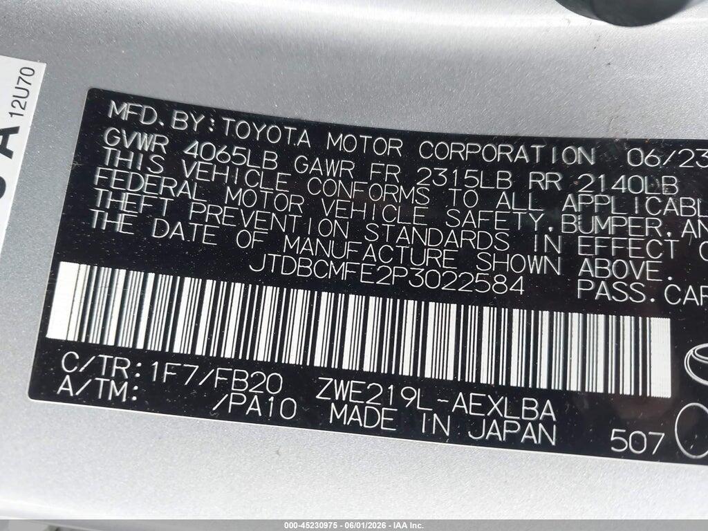 JTDBCMFE2P3022584 2023 TOYOTA COROLLA photo no. 9