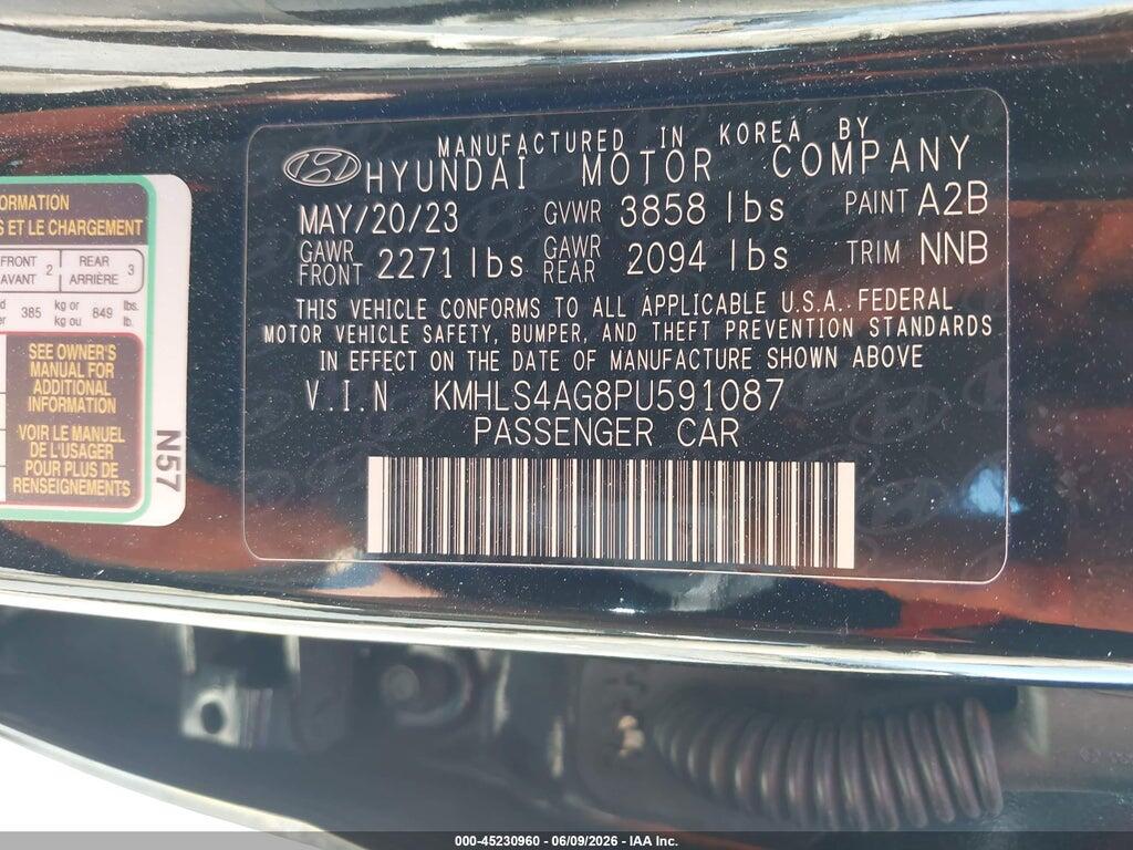 KMHLS4AG8PU591087 2023 HYUNDAI ELANTRA photo no. 9