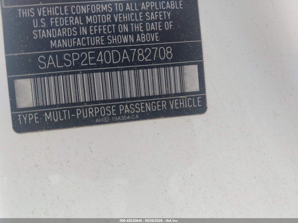 SALSP2E40DA782708 2013 LAND ROVER RANGE ROVER SPORT photo no. 9