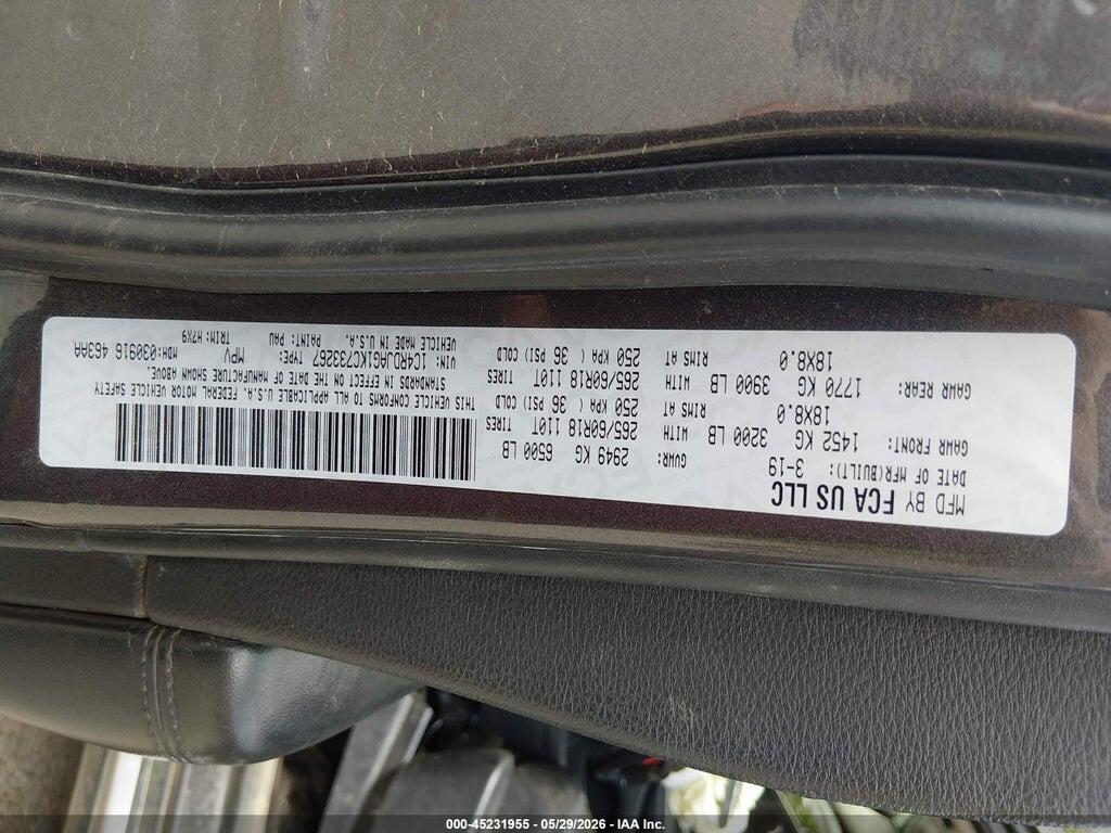 1C4RDJAG1KC733267 2019 DODGE DURANGO photo no. 9