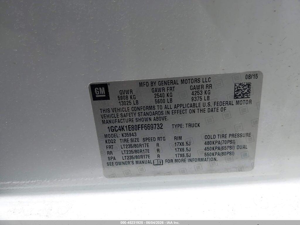 1GC4K1E80FF669732 2015 CHEVROLET SILVERADO 3500HD photo no. 9