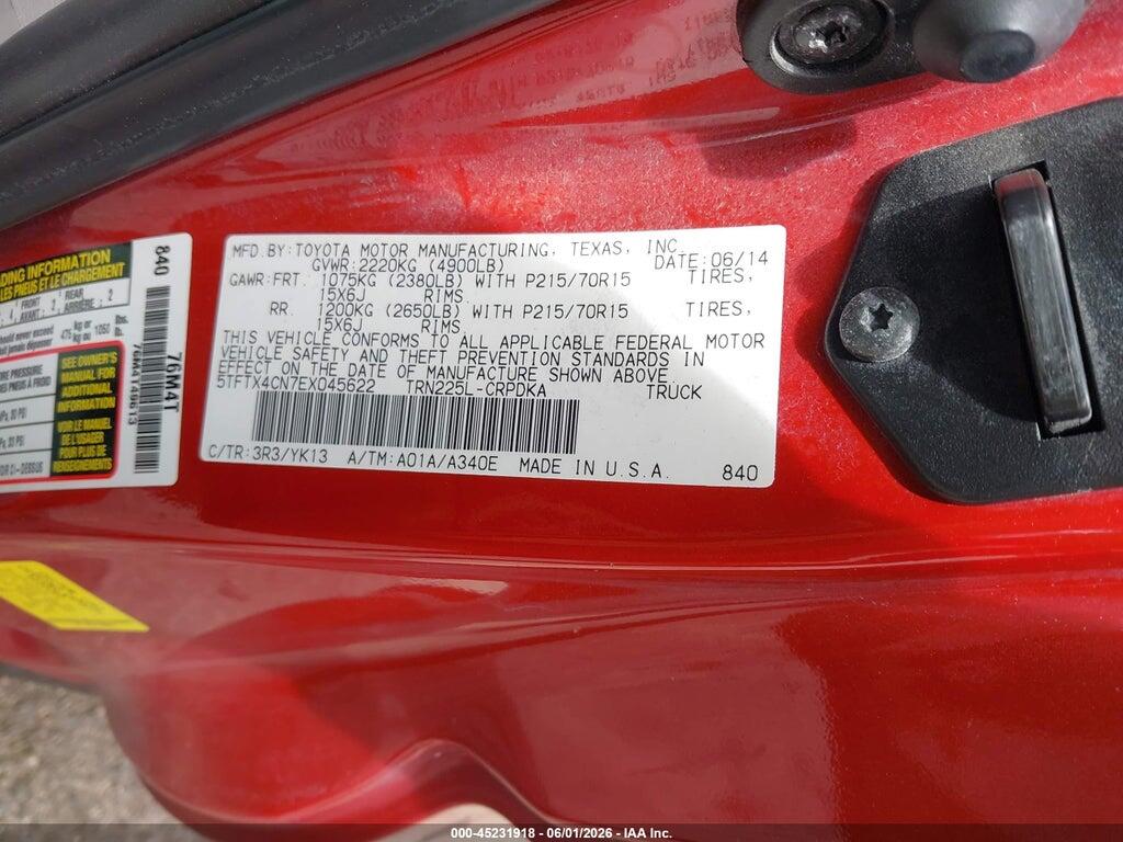 5TFTX4CN7EX045622 2014 TOYOTA TACOMA photo no. 9