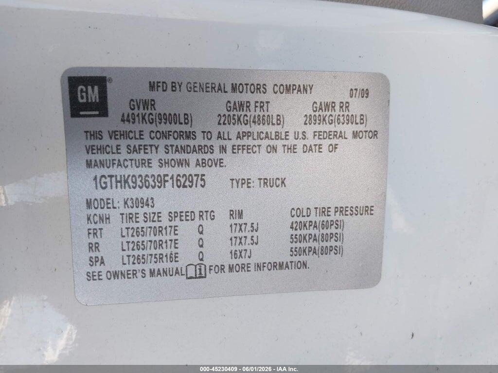 1GTHK93639F162975 2009 GMC SIERRA 3500HD photo no. 9