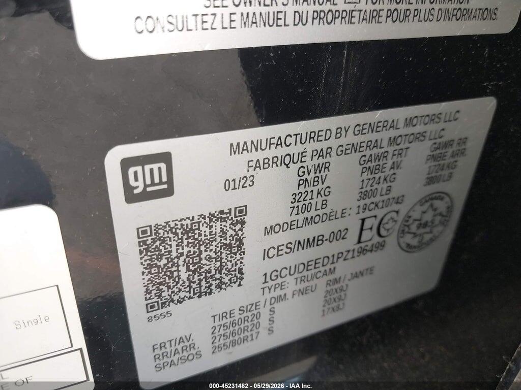 1GCUDEED1PZ196499 2023 CHEVROLET SILVERADO 1500 photo no. 9