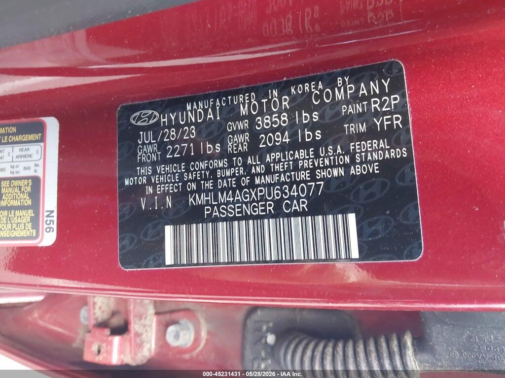 KMHLM4AGXPU634077 2023 HYUNDAI ELANTRA photo no. 9