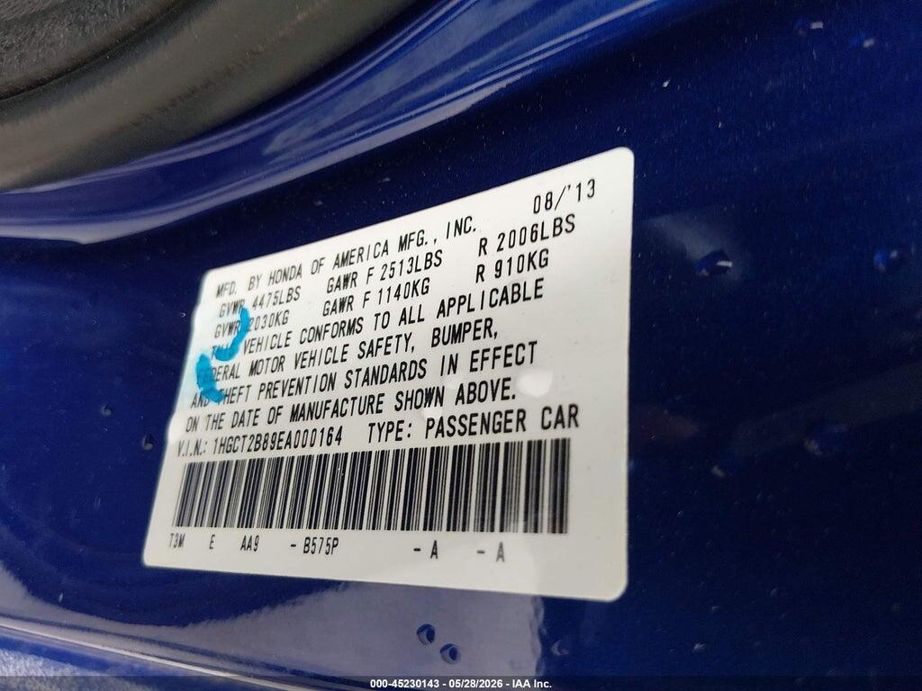 1HGCT2B89EA000164 2014 HONDA ACCORD photo no. 9