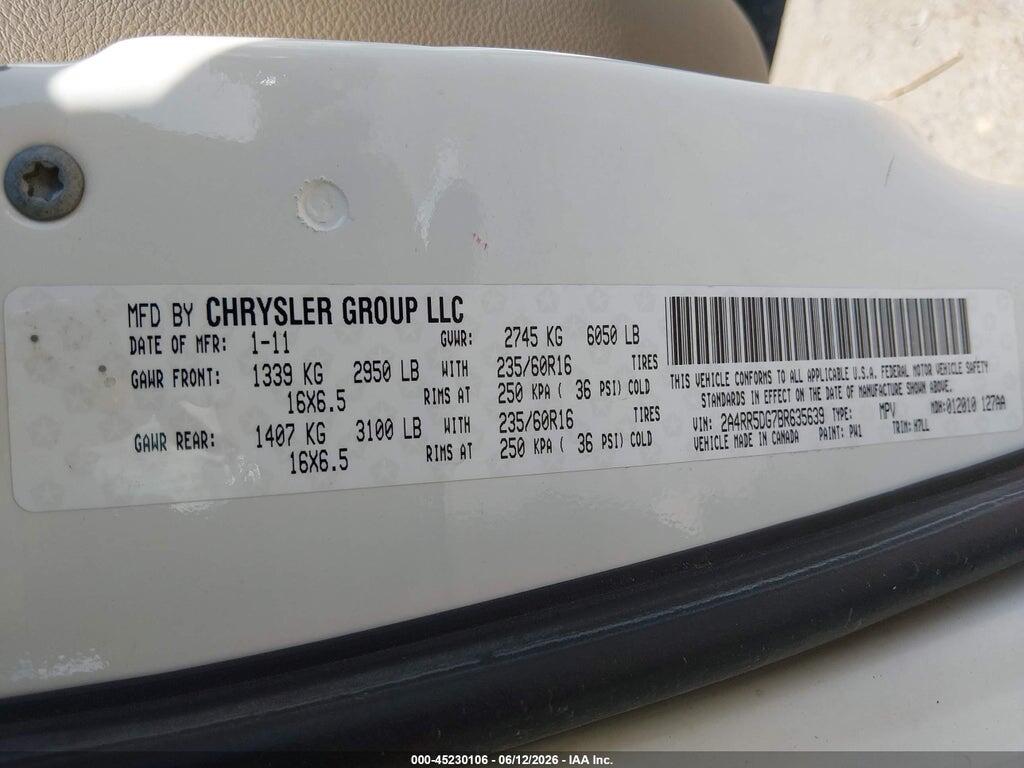 2A4RR5DG7BR635639 2011 CHRYSLER TOWN & COUNTRY photo no. 9
