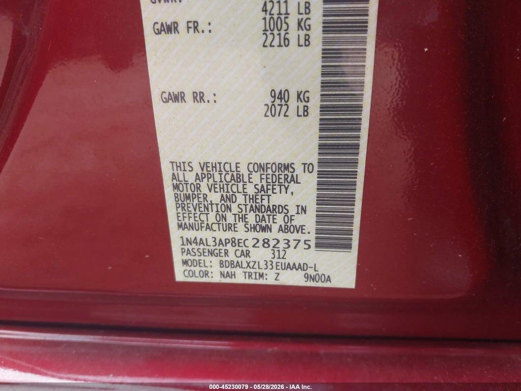 1N4AL3AP8EC282375 2014 NISSAN ALTIMA photo no. 9