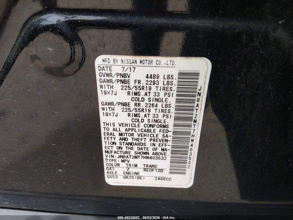 JN8AT2MT7HW403532 2017 NISSAN ROGUE photo no. 9