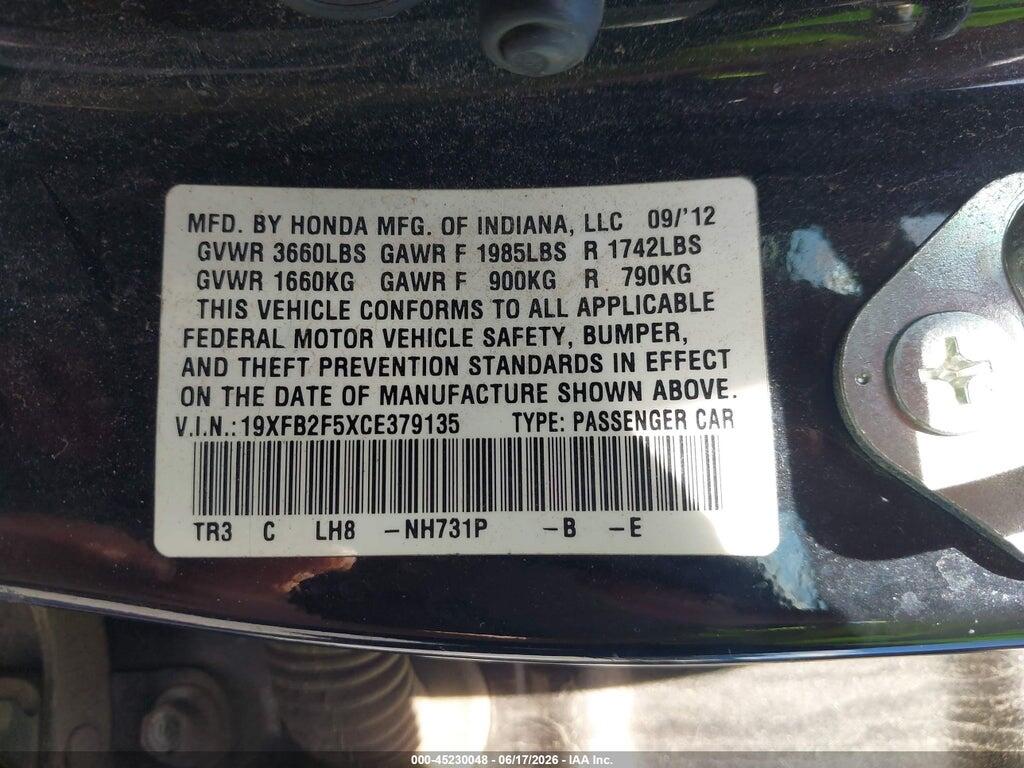 19XFB2F5XCE379135 2012 HONDA CIVIC photo no. 9