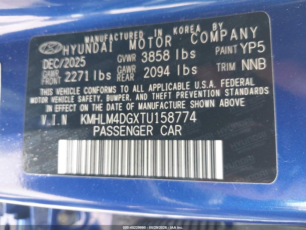 KMHLM4DGXTU158774 2026 HYUNDAI ELANTRA photo no. 9