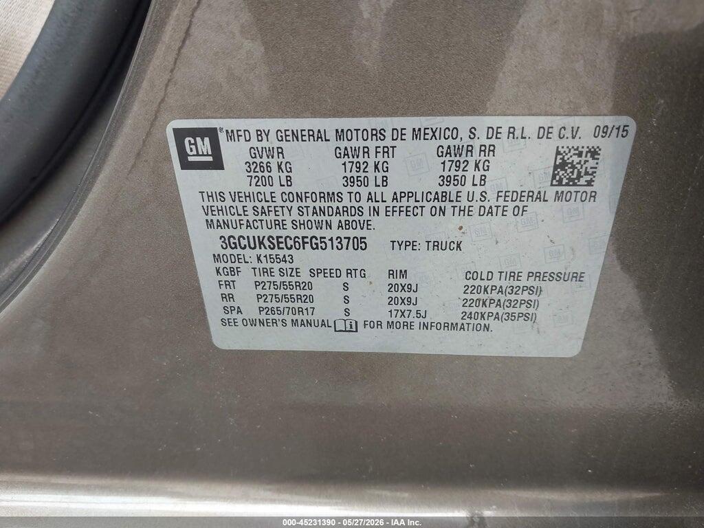 3GCUKSEC6FG513705 2015 CHEVROLET SILVERADO 1500 photo no. 9