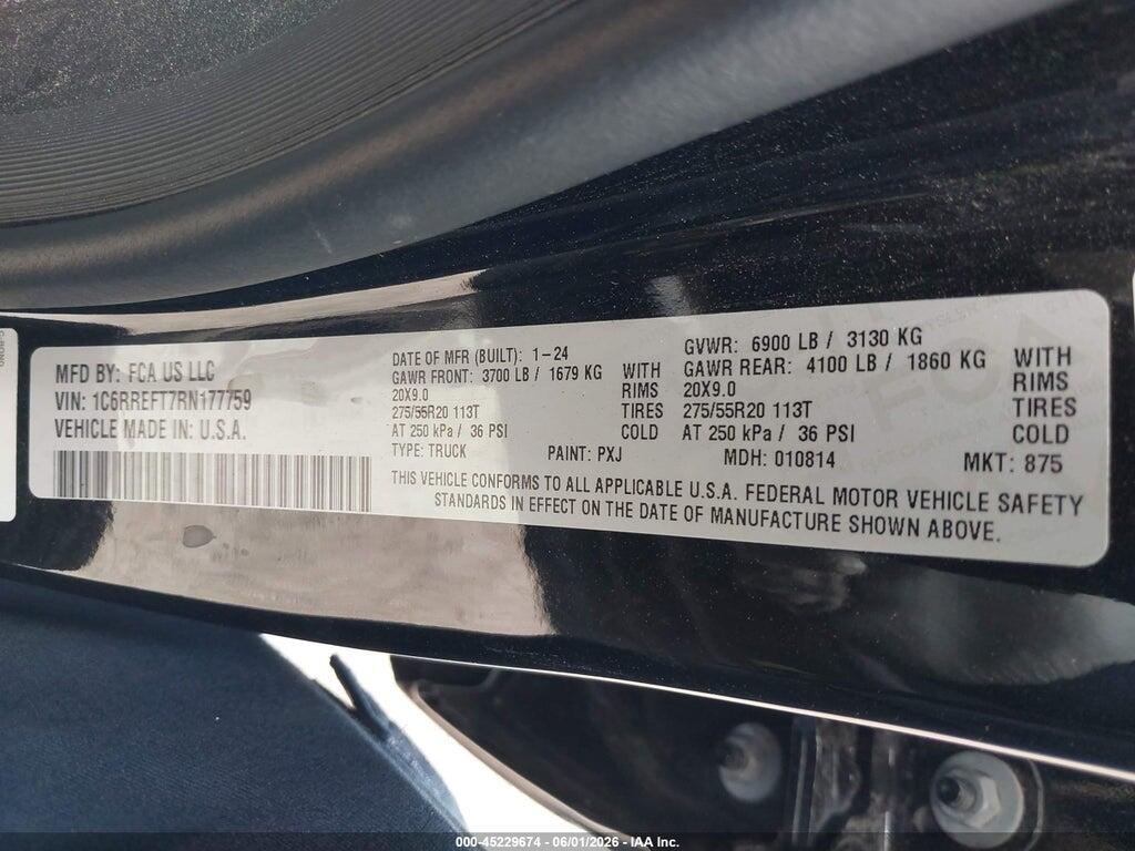 1C6RREFT7RN177759 2024 RAM 1500 photo no. 9