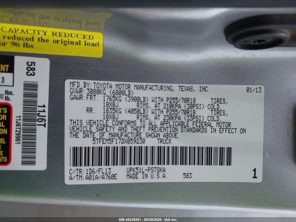 5TFEM5F17DX059230 2013 TOYOTA TUNDRA photo no. 9