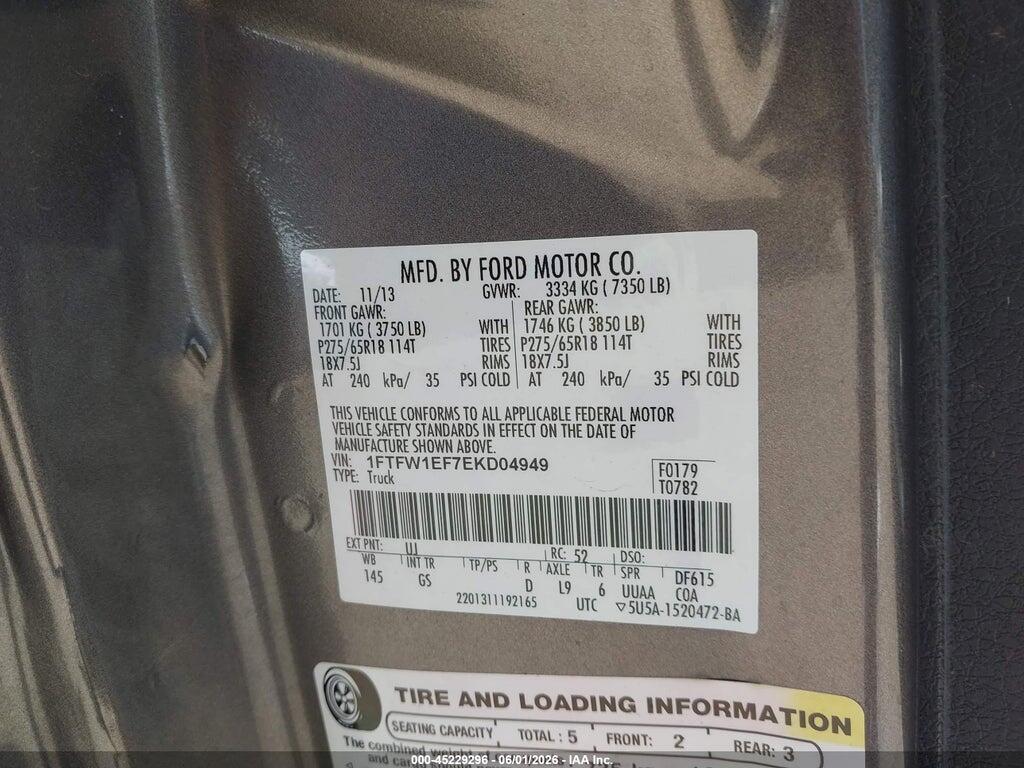 1FTFW1EF7EKD04949 2014 FORD F-150 photo no. 9