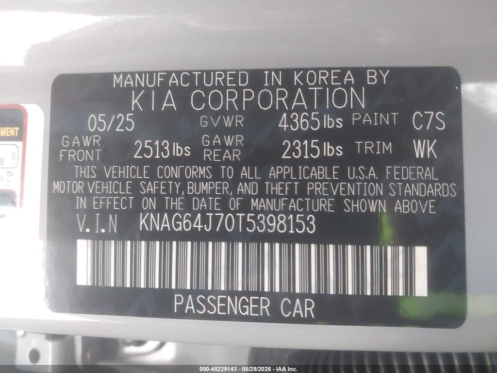 KNAG64J70T5398153 2026 KIA K5 photo no. 9