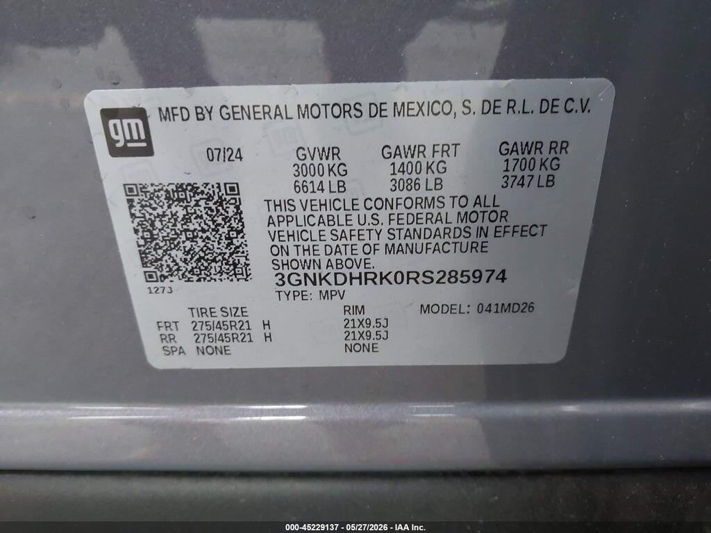3GNKDHRK0RS285974 2024 CHEVROLET BLAZER EV photo no. 9
