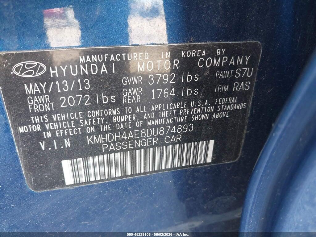 KMHDH4AE8DU874893 2013 HYUNDAI ELANTRA photo no. 9