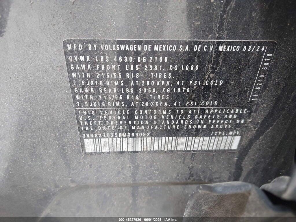 3VV8X7B29RM069092 2024 VOLKSWAGEN TAOS photo no. 9