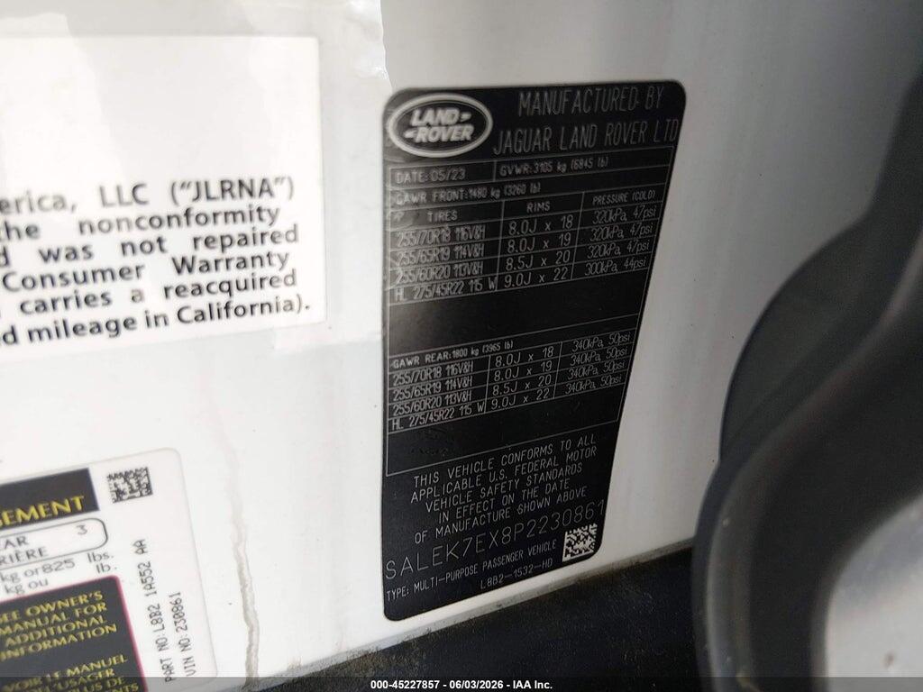 SALEK7EX8P2230861 2023 LAND ROVER DEFENDER photo no. 9