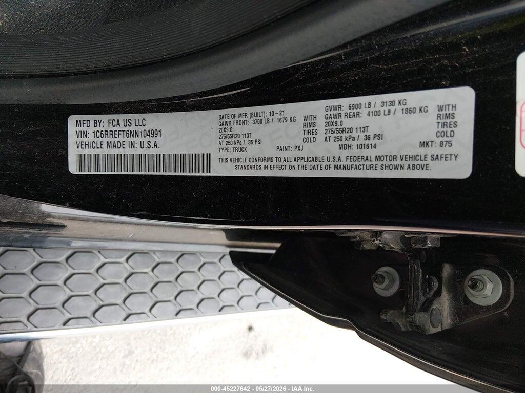 1C6RREFT6NN104991 2022 RAM 1500 photo no. 9