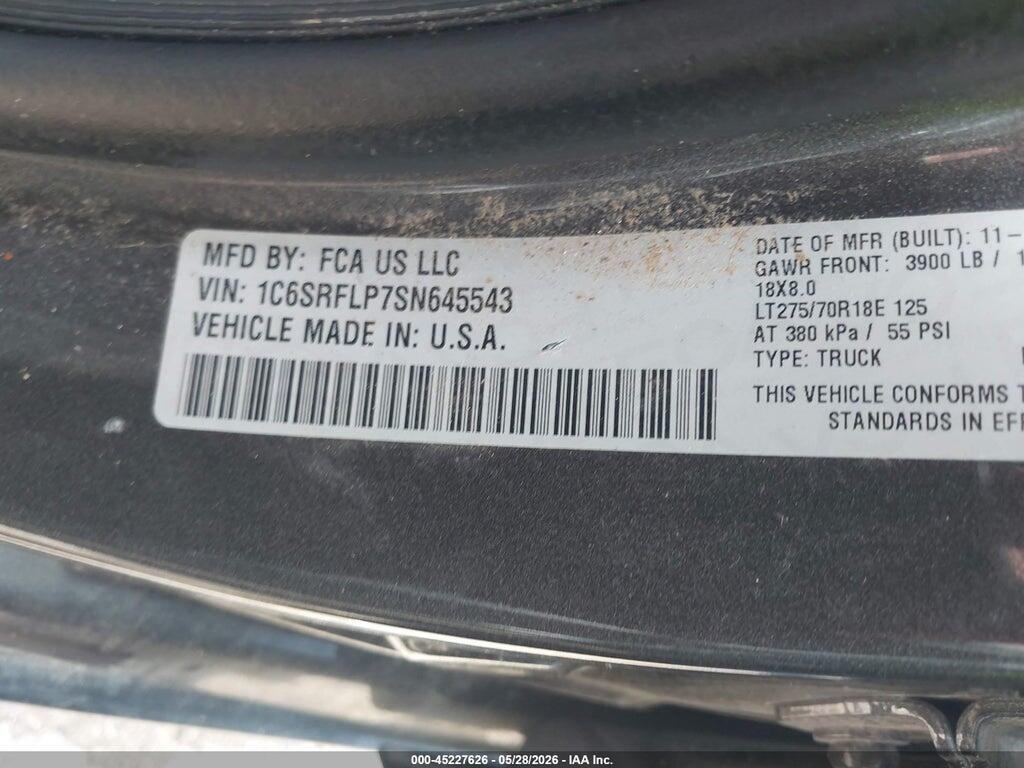 1C6SRFLP7SN645543 2025 RAM 1500 photo no. 9