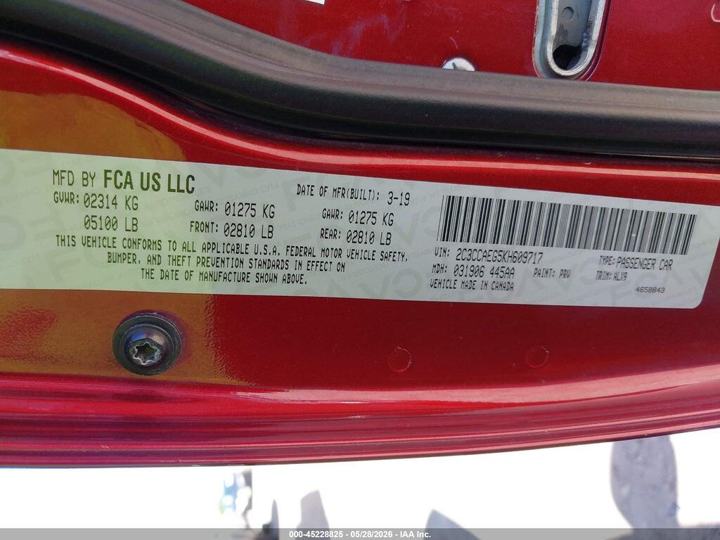 2C3CCAEG5KH609717 2019 CHRYSLER 300 photo no. 9