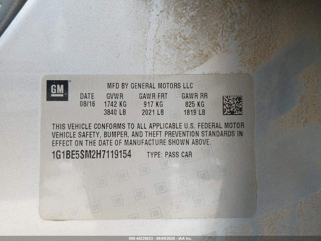 1G1BE5SM2H7119154 2017 CHEVROLET CRUZE photo no. 9