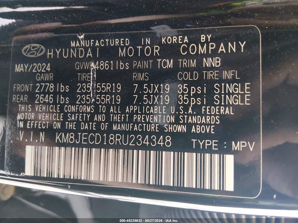 KM8JECD18RU234348 2024 HYUNDAI TUCSON HYBRID photo no. 9